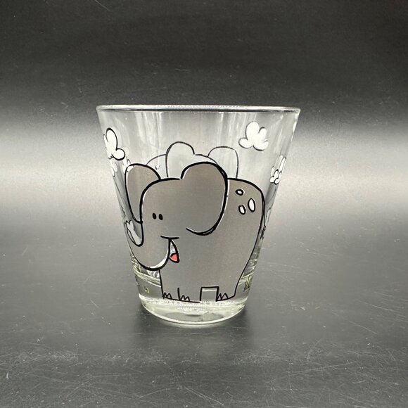 Childrens Cup Leonardo Bambini Elephant Glass 7 Oz Gray Kitschy Drinkware - Picture 2 of 9